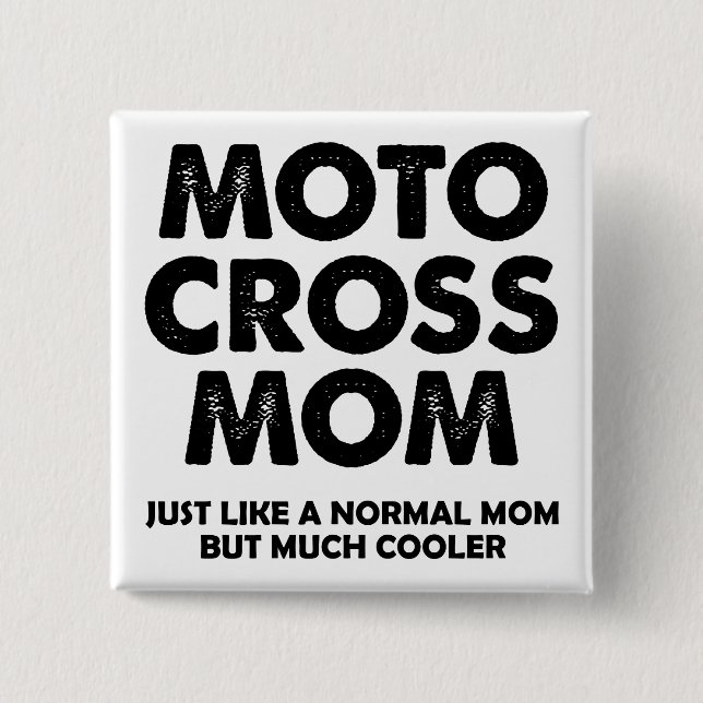 Motocross Mama Funny Dirt Bike Button Abzeichen Bu (Vorderseite)