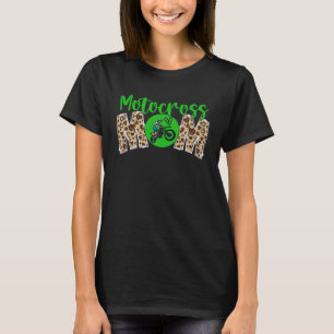 Motocross-Mama Leopardendruck Süßer Muttertag Spor T-Shirt