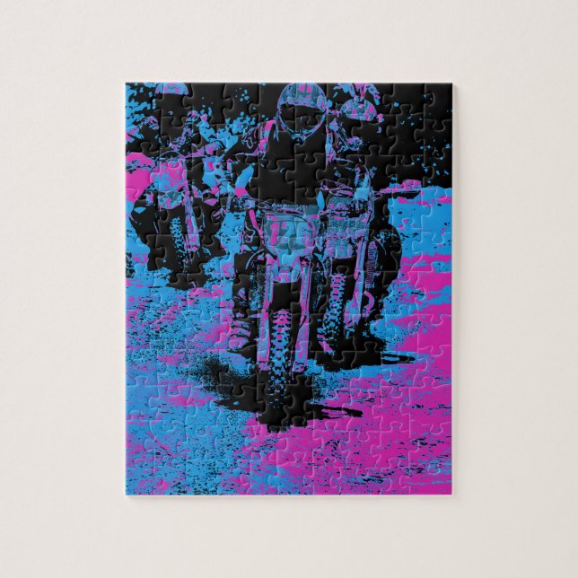 Motocross-Meister "Geboren zu Race" Racer Puzzle (Vertikal)