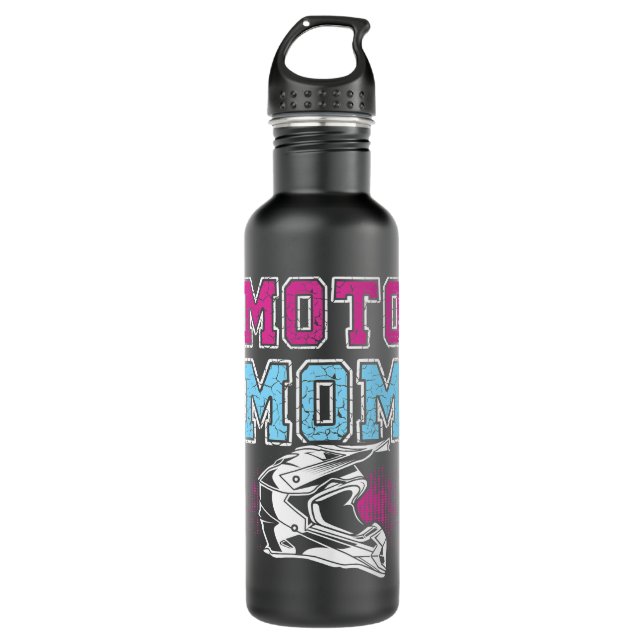 Motocross Moto Mama MX Dirtbike Edelstahlflasche (Vorderseite)