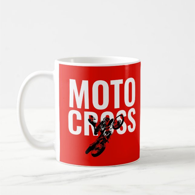 Motocross Motorrad Pop Art Kaffeetasse (Links)