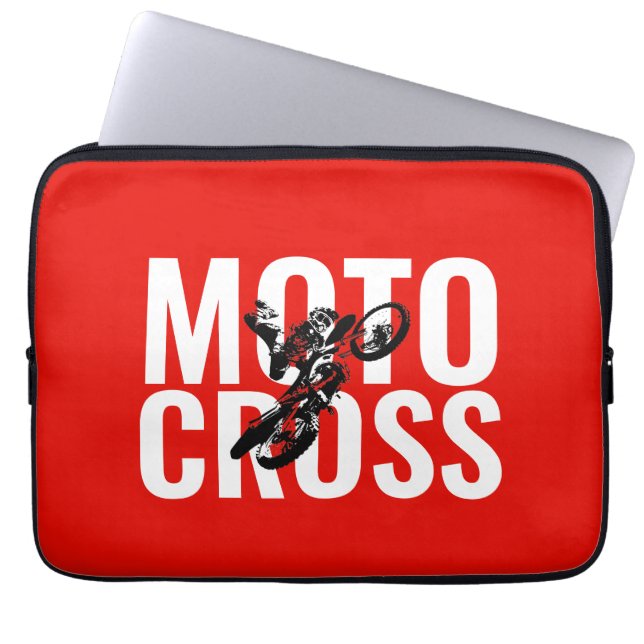 Motocross Motorrad Pop Art Laptopschutzhülle (Vorderseite)