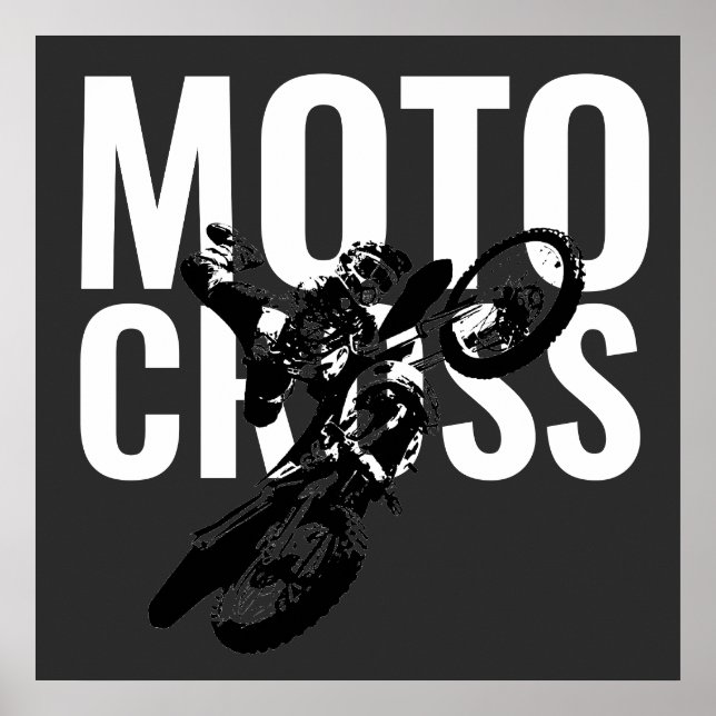Motocross Motorrad Pop Art Poster (Vorne)