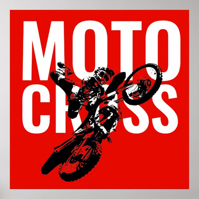 Motocross Motorrad Pop Art Poster (Vorne)
