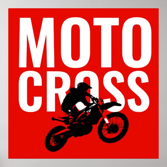 Motocross Motorrad Pop Art Poster (Vorne)
