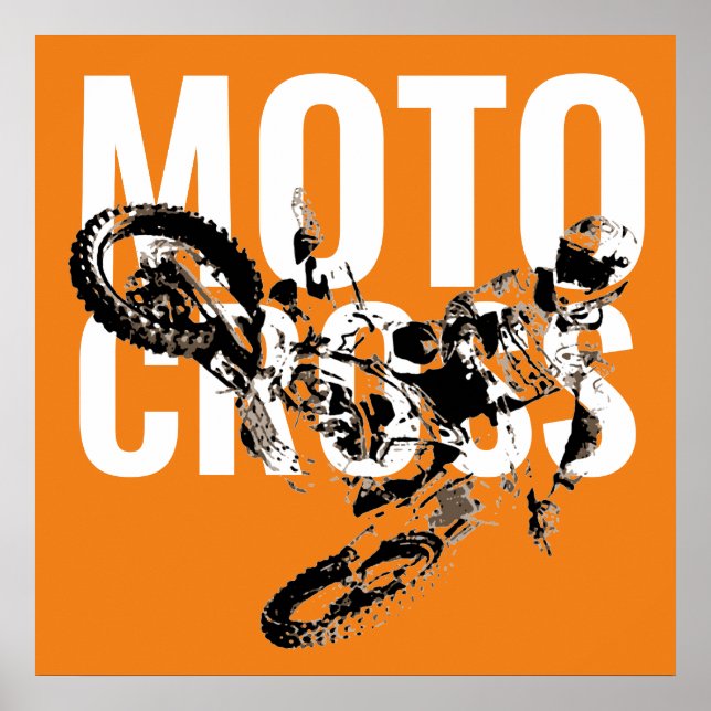 Motocross Motorrad Pop Art Poster (Vorne)