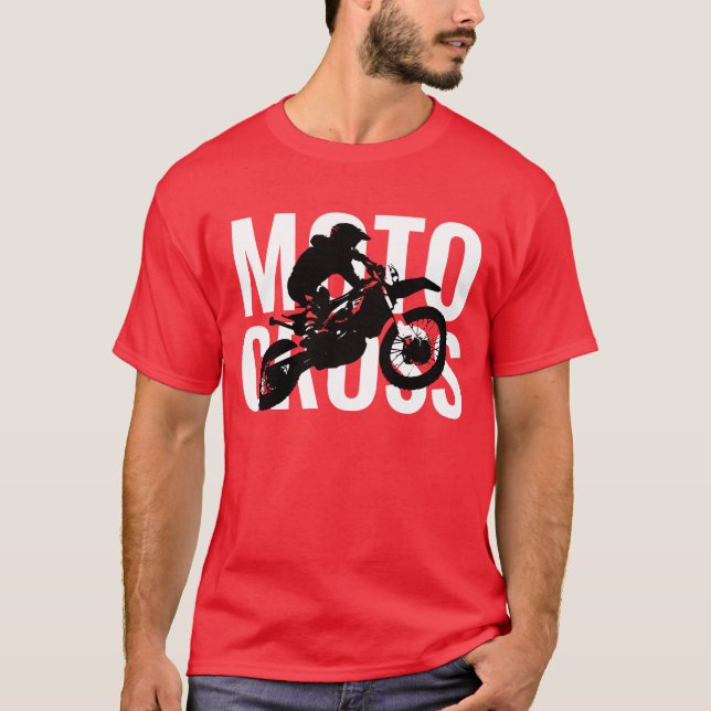 Motocross Motorrad Pop Art T-Shirt (Vorderseite)