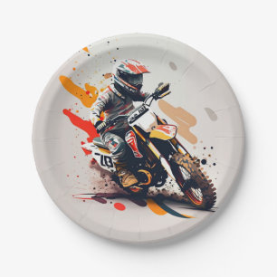 Motocross Party Napkins Pappteller