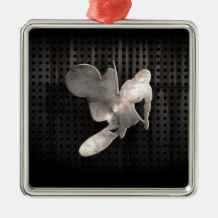 Motocross-Peitsche; Cooles Schwarzes Ornament Aus Metall