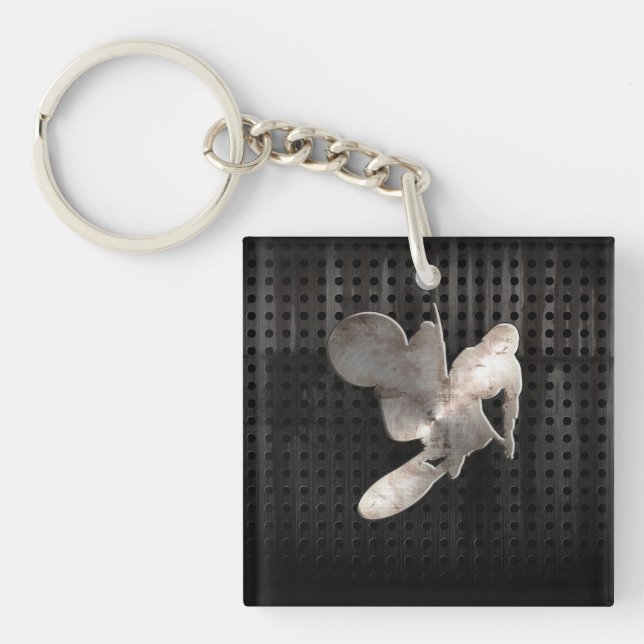 Motocross-Peitsche; Cooles Schwarzes Schlüsselanhänger (Vorderseite)