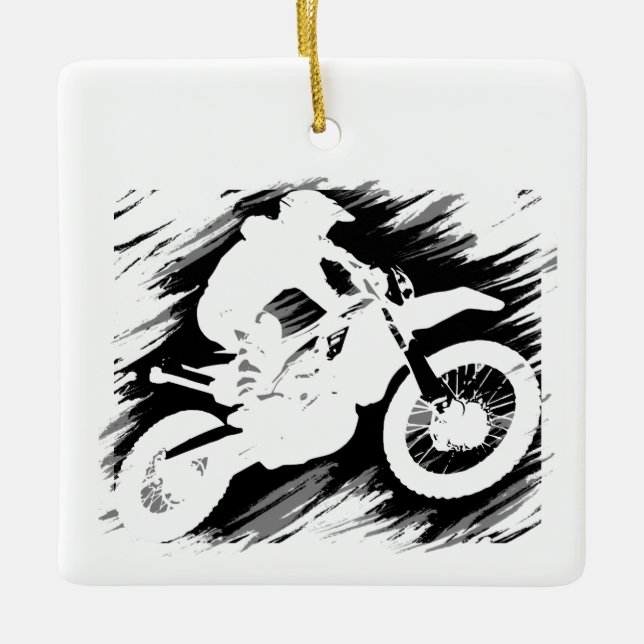 Motocross Quote Sport Motorrad Racing Keramikornament (Vorderseite)