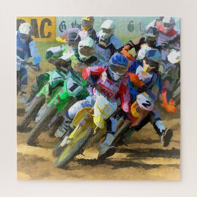 Motocross Race Graphic Art Puzzle (Vertikal)