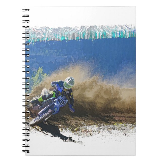 Motocross Racer Artwork Geschenke Notizblock (Vorderseite)