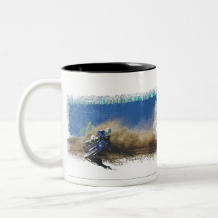 Motocross Racer Artwork Geschenke Zweifarbige Tasse