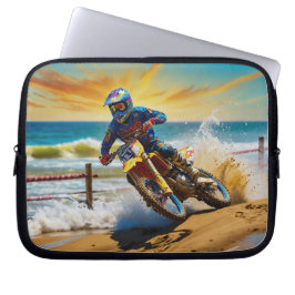 Motocross-Racer beim Beach Race Laptopschutzhülle