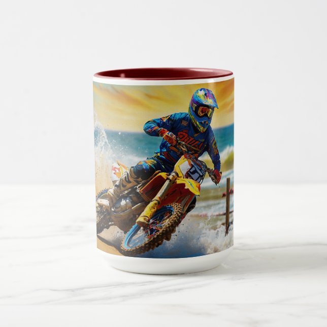 Motocross-Racer beim Beach Race Tasse (Zentrum)