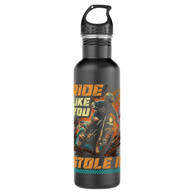 Motocross Racer Ride wie du es gestohlen hast Dirt Edelstahlflasche (Vorderseite)