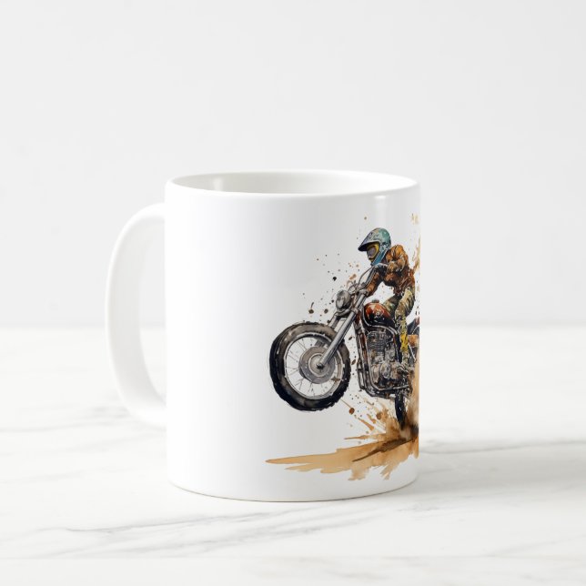 Motocross Racing Action Graphic Kaffeetasse (Vorderseite Links)