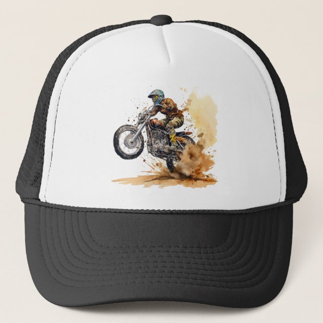 Motocross Racing Action Graphic Truckerkappe (Vorderseite)