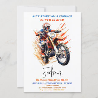 Motocross Racing Birthday Einladung