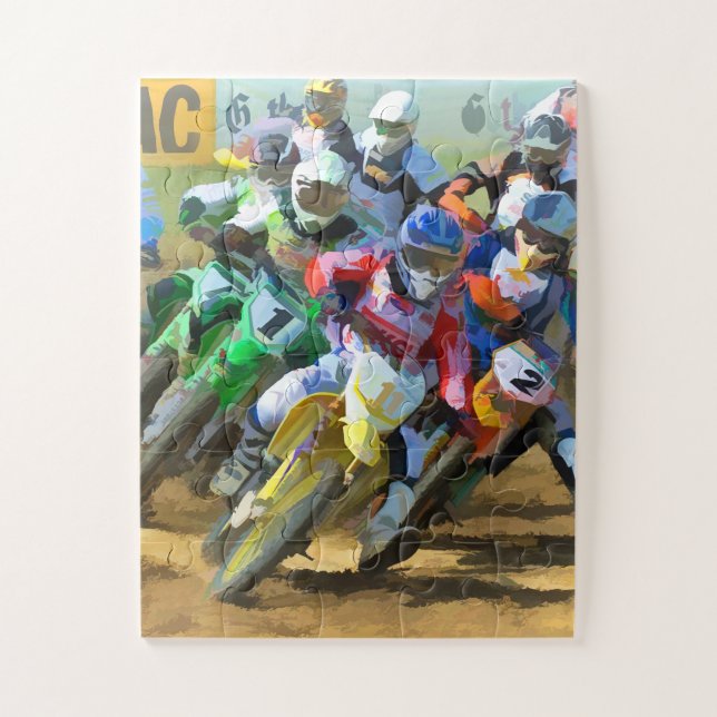 Motocross Racing Digitale Kunst Puzzle (Vertikal)