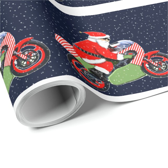 Motocross Racing Weihnachten Geschenkpapier (Rolleneckpunkt)