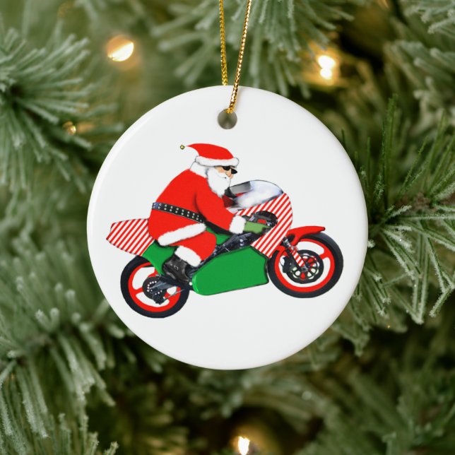 Motocross Racing Weihnachten Keramik Ornament (Baum)