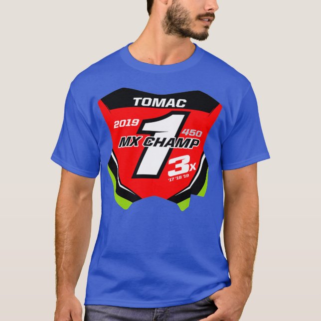 Motocross Red Number Plate Design T-Shirt (Vorderseite)