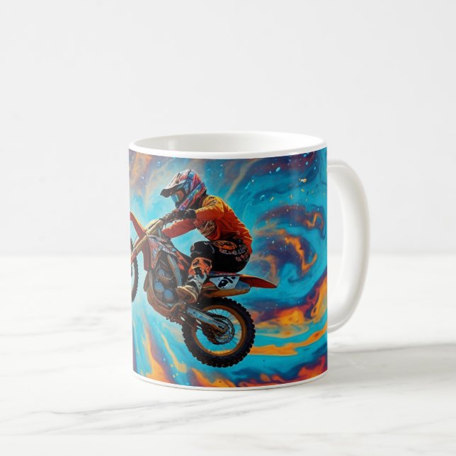 Motocross Rider and Dreamscape Kaffeetasse (VorderseiteRechts)