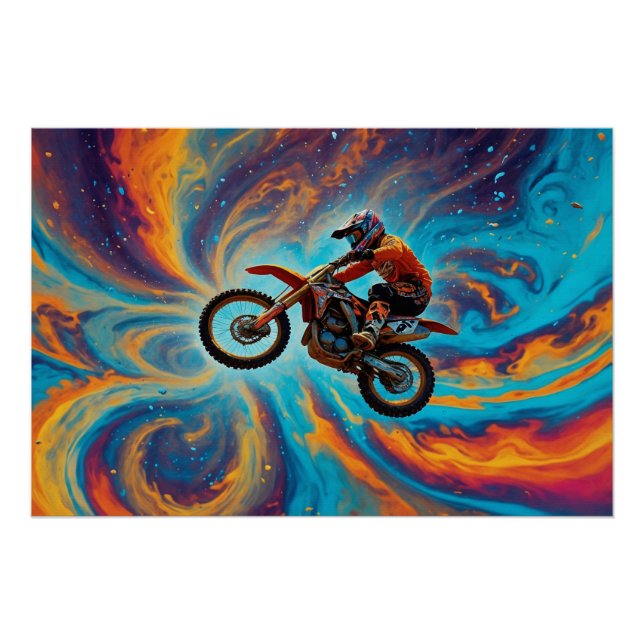 Motocross Rider and Dreamscape Poster (Vorderseite)