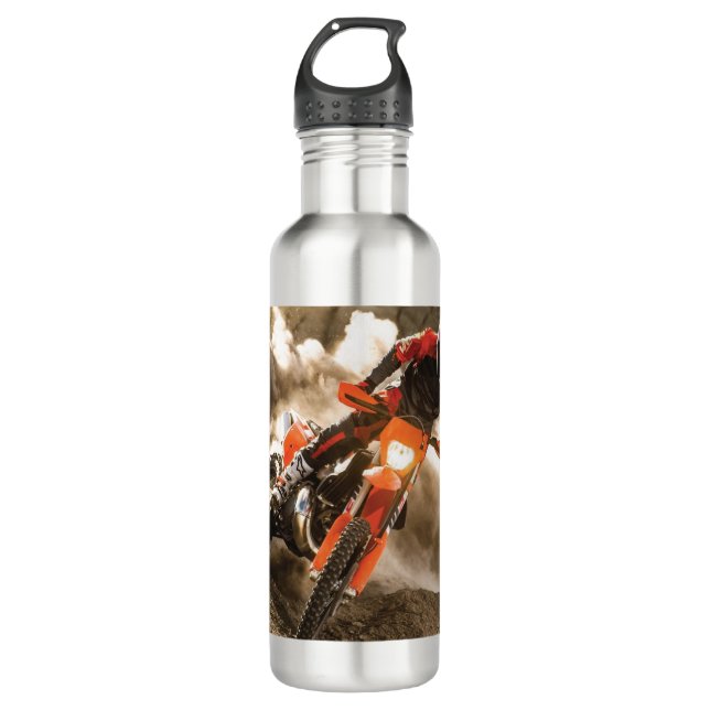 Motocross Rider Edelstahlflasche (Vorderseite)