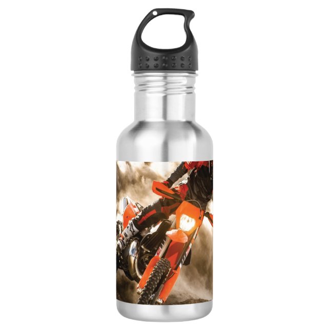 Motocross Rider Edelstahlflasche (Vorderseite)