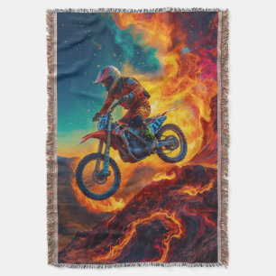 Motocross Rider entkommt dem Feuer Decke
