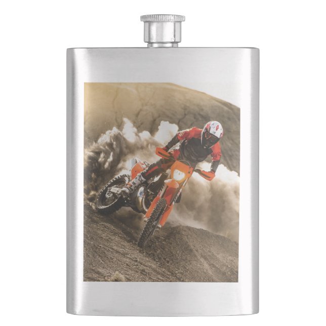Motocross Rider Flachmann (Vorderseite)