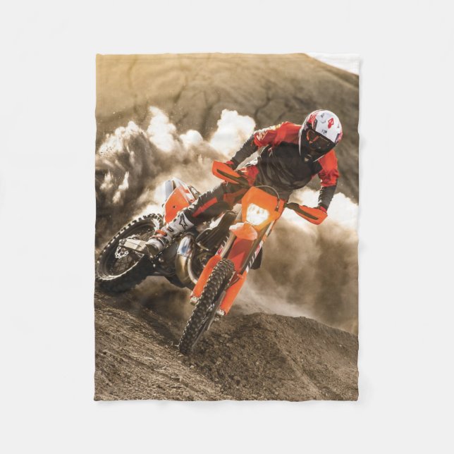 Motocross Rider Fleecedecke (Vorderseite)