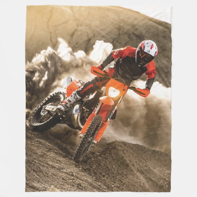 Motocross Rider Fleecedecke (Vorderseite)