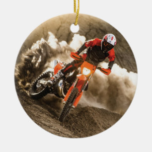 Motocross Rider Keramik Ornament