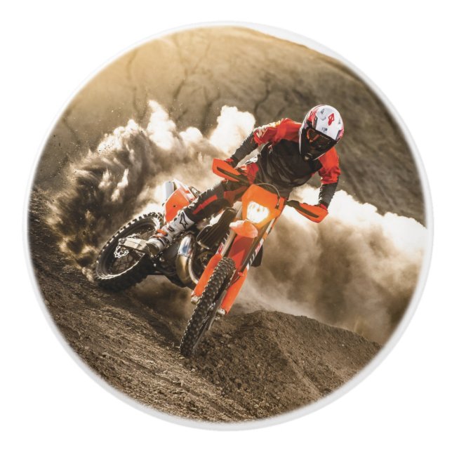 Motocross Rider Keramikknauf (Vorderseite)