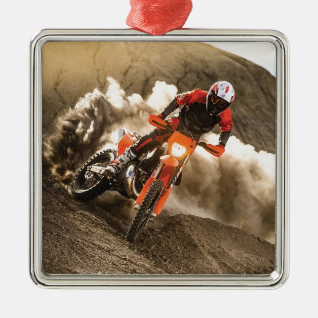 Motocross Rider Ornament Aus Metall (Vorne)