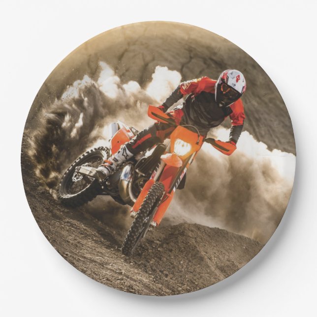 Motocross Rider Pappteller (Vorderseite)