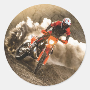 Motocross Rider Runder Aufkleber