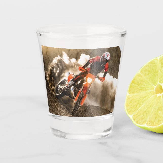 Motocross Rider Schnapsglas (Vorderseite)