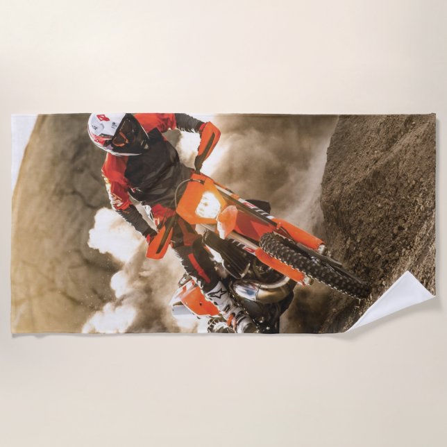 Motocross Rider Strandtuch (Vorderseite)