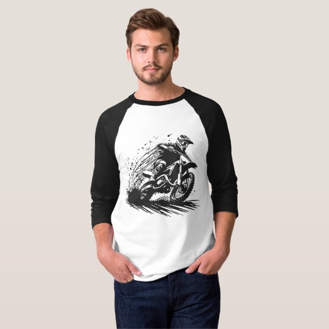 MOTOCROSS RIDER THRILL TEE SHIRT BINARY FARBEN (Vorne ganz)