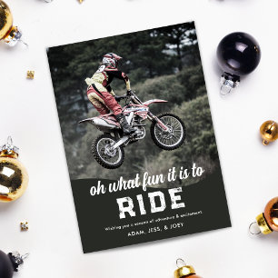 Motocross Spaß zu Reiten Weihnachtsfoto Feiertagskarte