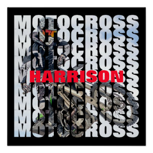 Motocross Sports Dirt Biker Personalisiert Poster