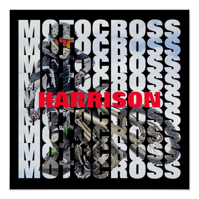 Motocross Sports Dirt Biker Personalisiert Poster (Vorderseite)