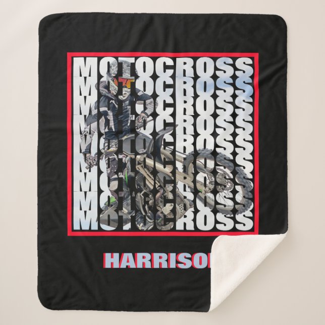 Motocross Sports Dirt Biker Personalisiert Sherpadecke (Vorderseite)