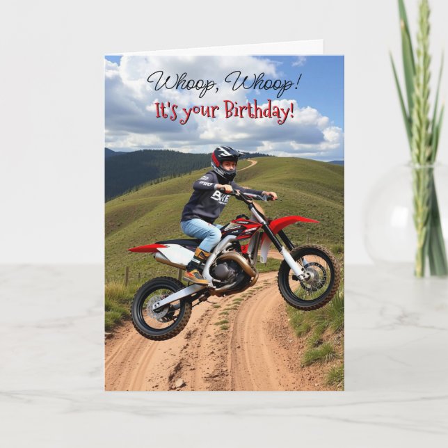 Motocross Thema Geburtstag für Ihm Karte (Vorderseite)