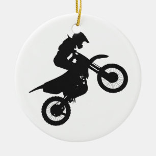 Motocross-Treiber - Wählen Sie die Hintergrundfar Keramik Ornament